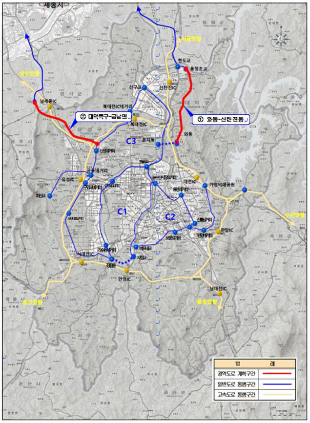 광역도로 국가계획 반영 2건