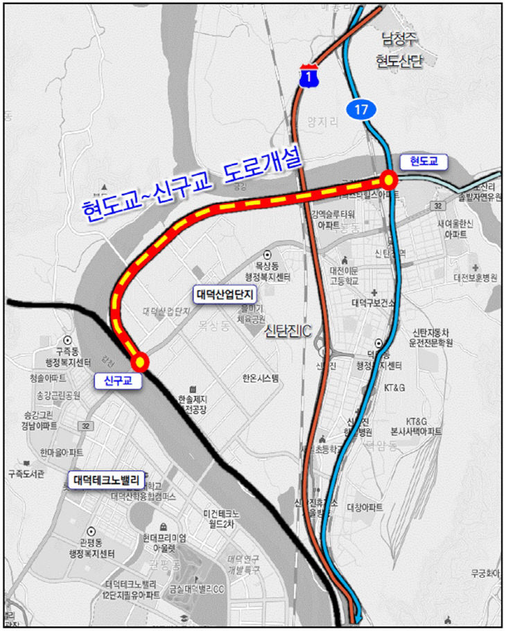 대전시, 현도교_신구교 도로개설 본격 추진