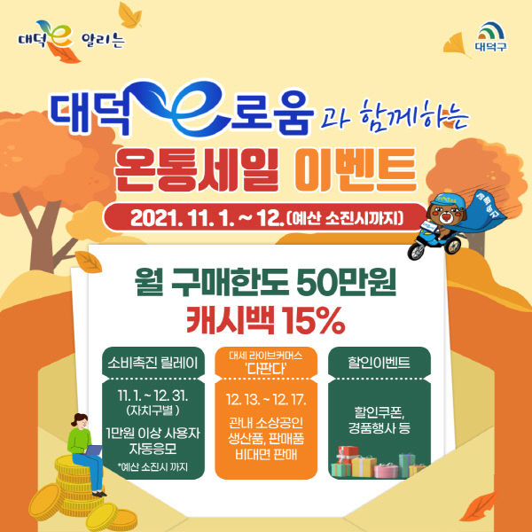 1. 대덕구, 2021년 하반기 대덕e로움 특별 이벤트