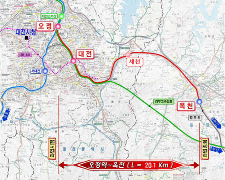 대전옥천 광역철도 구간