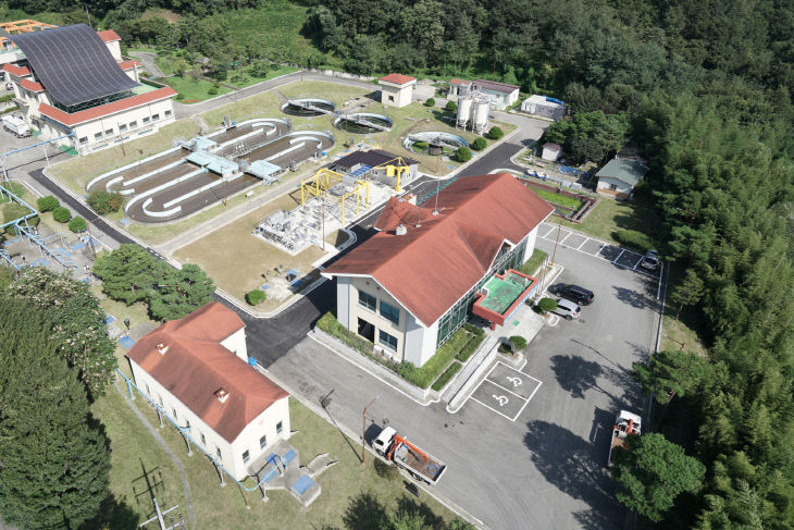 산청군 공공하수처리장 전경 항공 1-1