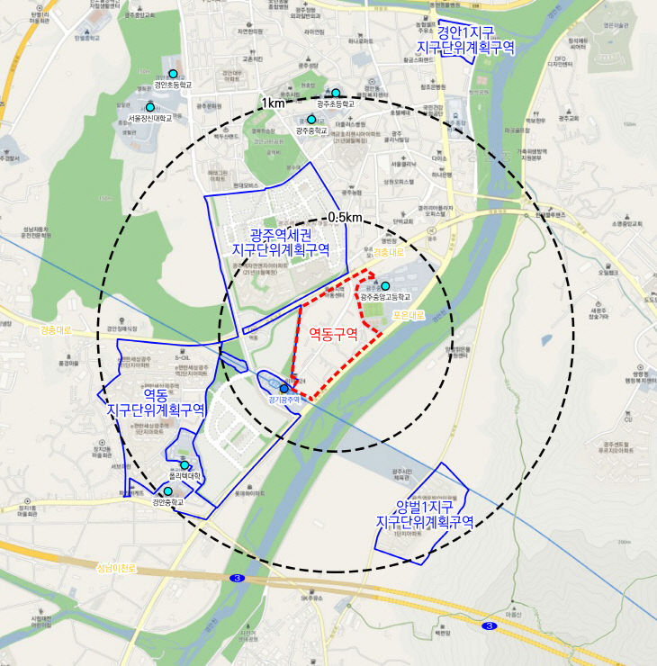 경기도, ‘광주 역동구역’ 위치도.