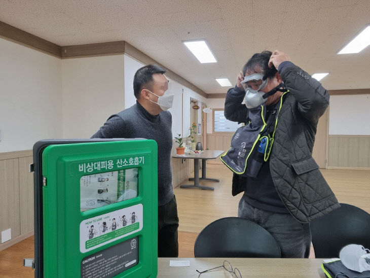 대전소방, 안전약자 거주시설‘비상대피용 산소호흡기’보급