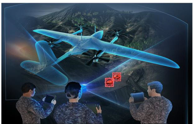 VR 기반 소형 정탈 타격 복합형 드론 훈련시스템 개념도