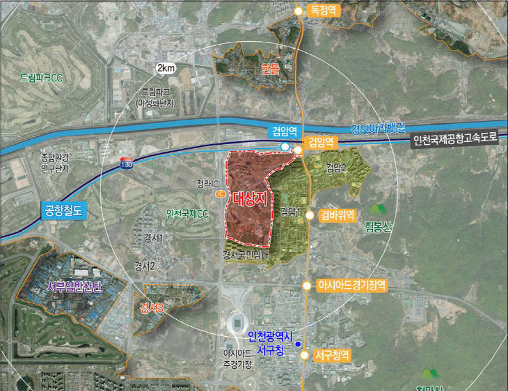 검암역세권 공공주택지구 위치도