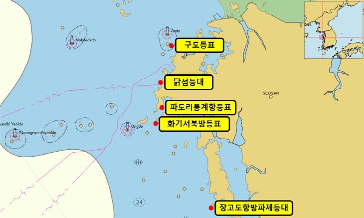 항로표지시설물 위치도