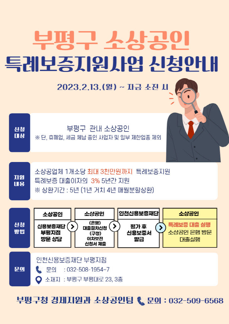 1. 부평구, 소상공인 특례보증 확대 지원