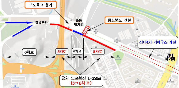 유성IC주변 한밭대로 확장... 상습 교통정체구간 해소