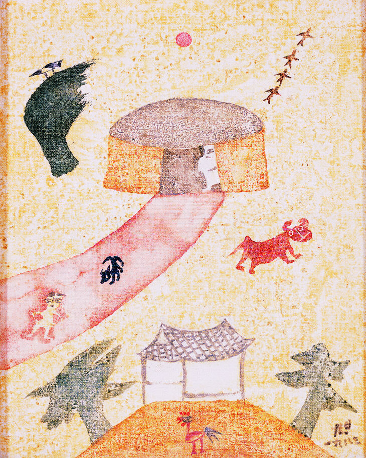 장욱진, 풍경, 1983, 캔버스에 유채, 27×21.5,