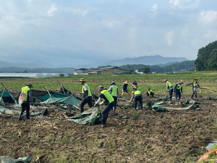 한국국토정보공사 충북지역본부, 감물면 수해복구 지원