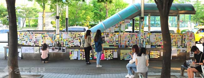 [영상&사진]대전시청역 ‘강남 살인사건’ 추모현장 일베 훼손부터 종료까지