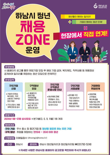 하남시, ‘2024년 청년 채용 존(ZONE)’ 새롭게 출발