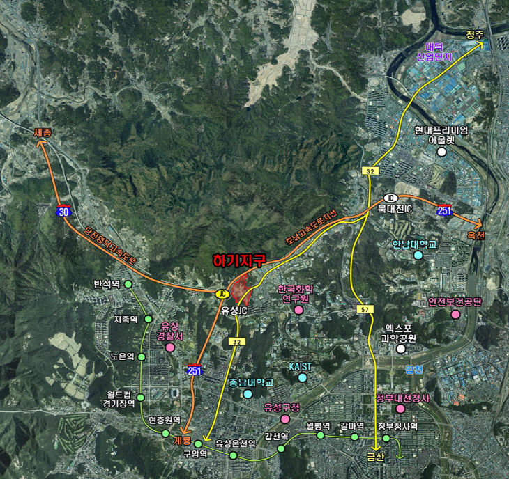 대전 하기지구 산업단지 조성 본궤도 진입(수시보도)_위치도1