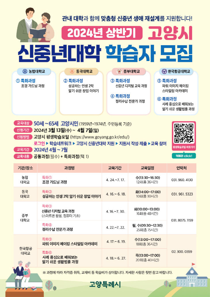 5. 2024년 상반기 고양시 신중년대학 참가자 모집