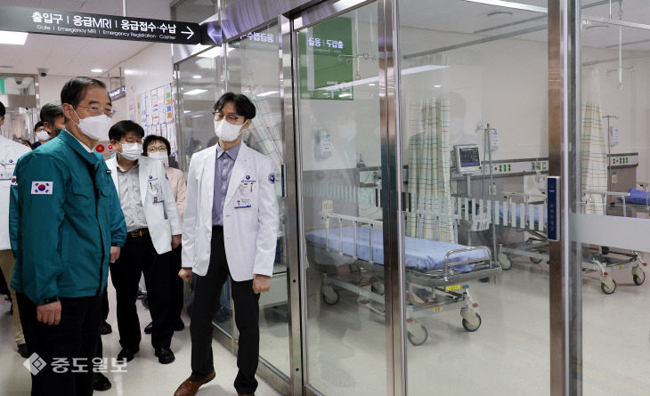 충남대병원 응급의료센터 찾은 한덕수 총리