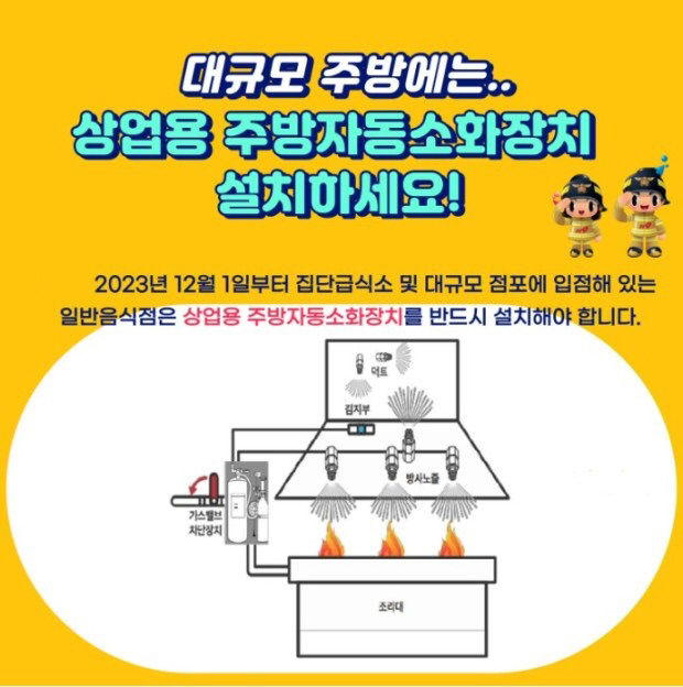 상업용 주방자동소화장치 설치 홍보물