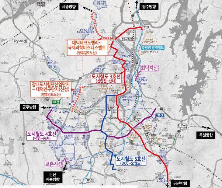 도시철도망 구축계획 노선(안)