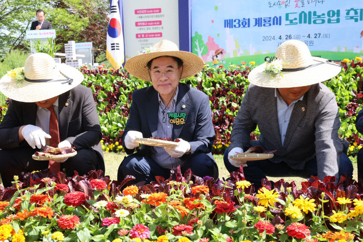 (이응우 시장 상추수확 모습)