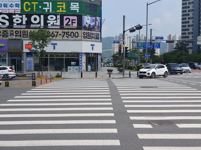 양주시, 옥정 중심상가 교차로에'보행적색신호 잔여시간 표시장