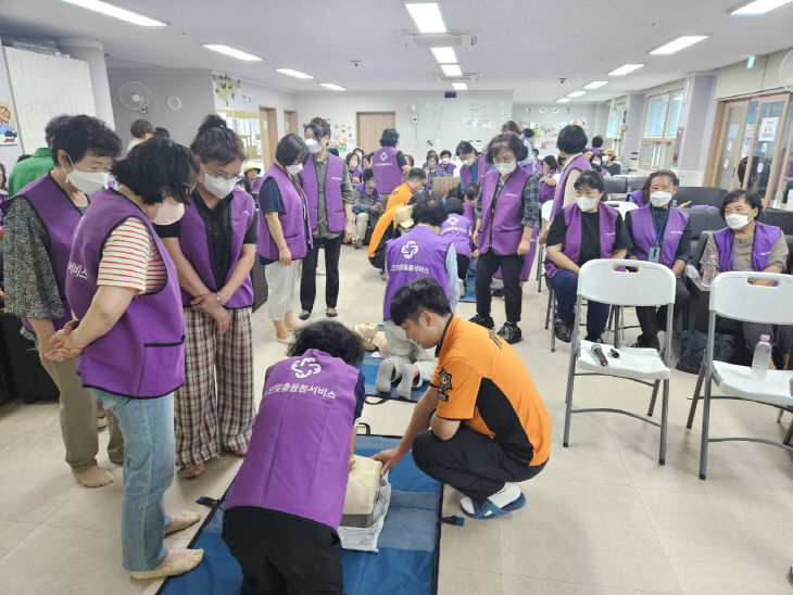 서천소방서가 실시한 찾아가는 심폐소생술 교육