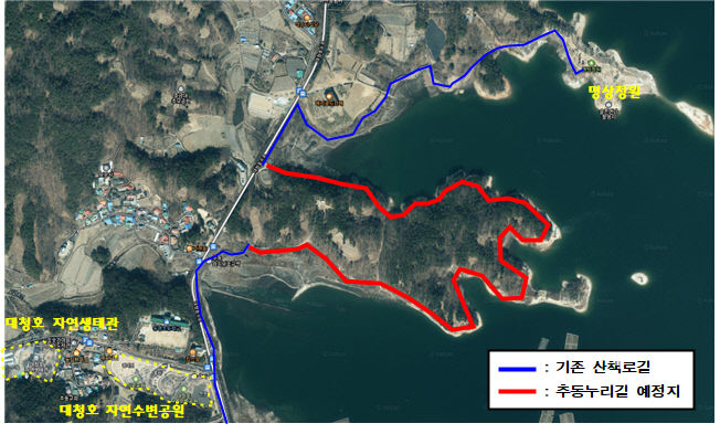 추동누리길 조성 예정 구간 사진