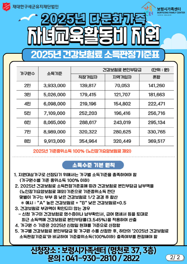 ‘2025년 다문화가족 자녀 교육활동비 지원사업’ 신청자 모집2