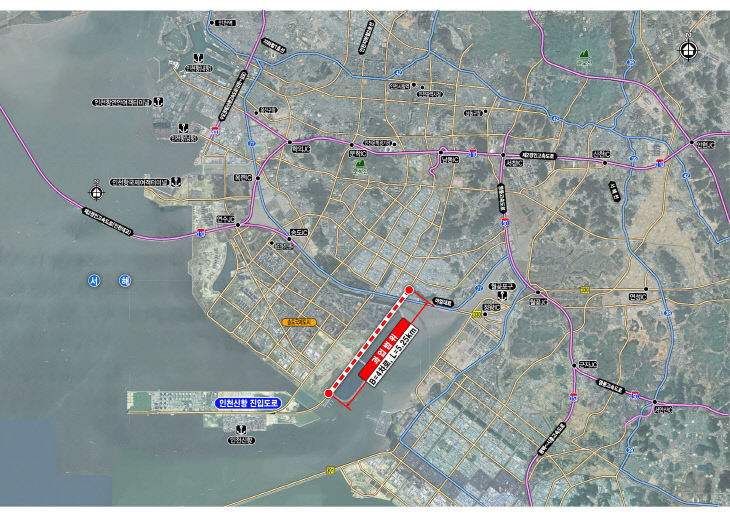 인천신항 지하차도 위치도