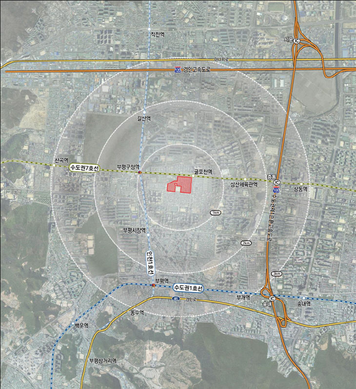 굴포천역 남측 도심 공공주택 복합사업 위치도