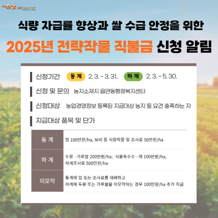 1.31(김해시 전략작물직불제 사업 추진)1