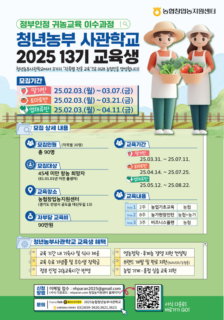 (25.2.4.) (붙임1)농협청년농부사관학교2025_포스터