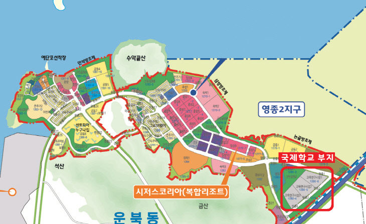 (위치도)영종국제도시 미단시티 내 국제학교 부지