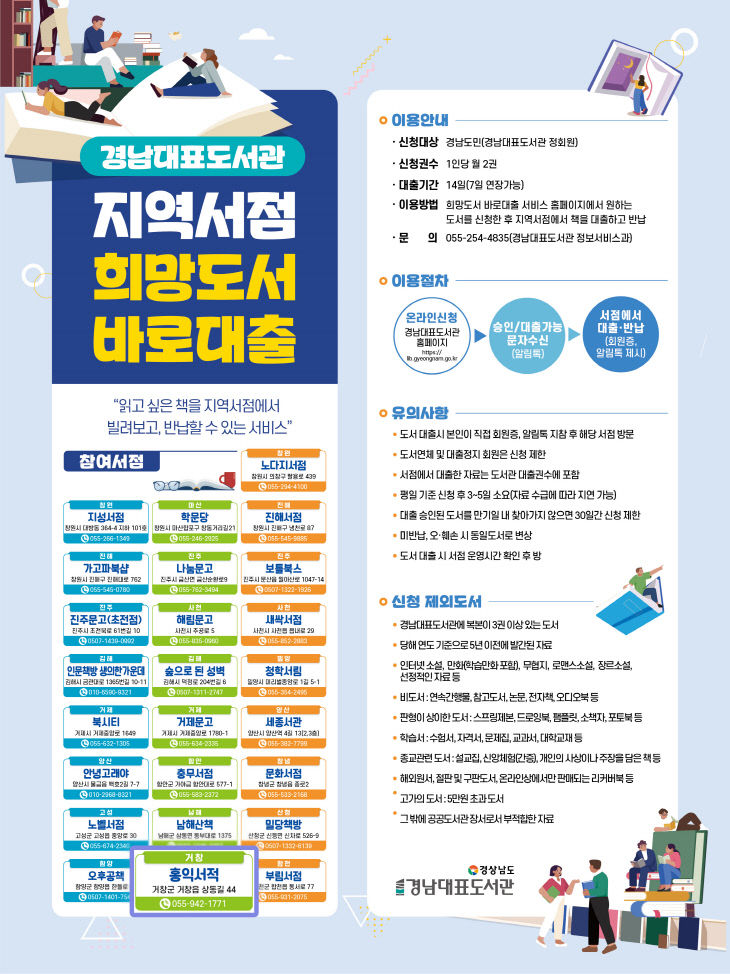 지역서점 희망도서 바로대출 포스터