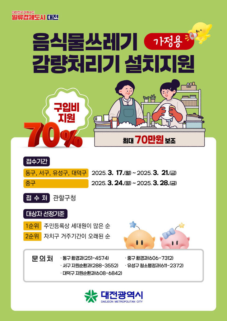 4. 대전시, 가정용 음식물쓰레기 감량처리기 400대 지원-1