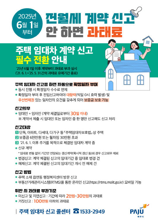 5. 파주시,‘전월세 신고제’계도기간 종료