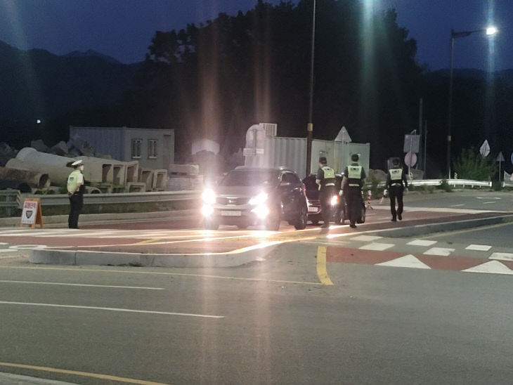 음주단속(금산 이슬공원 회전교차로)
