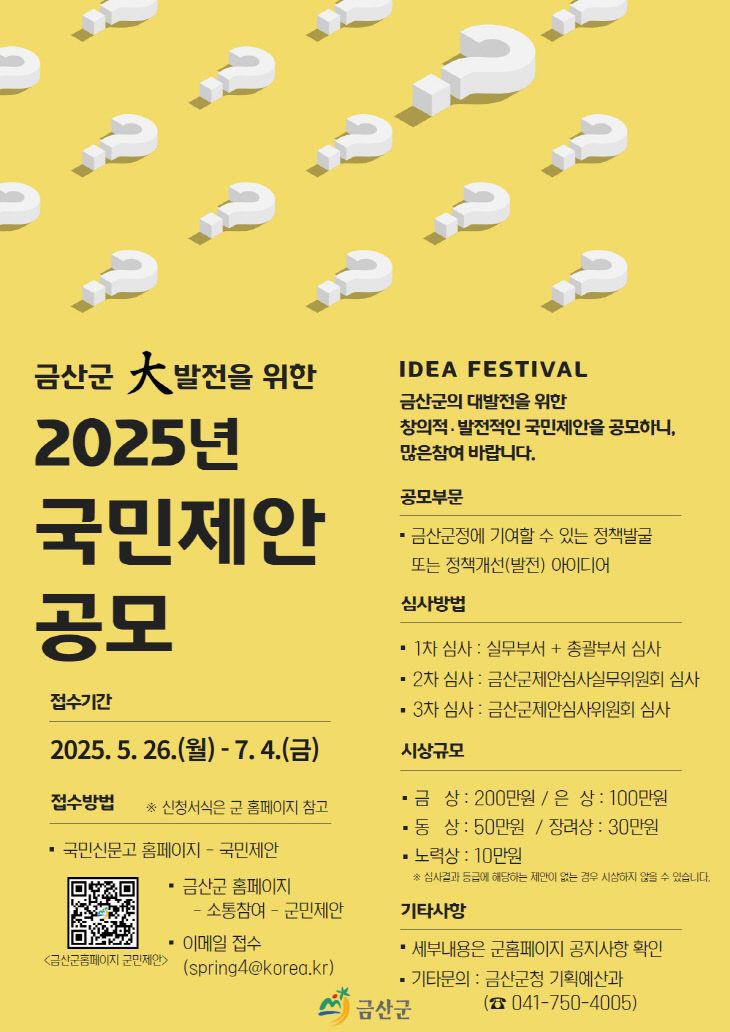 금산군, 2025년 국민제안 공모