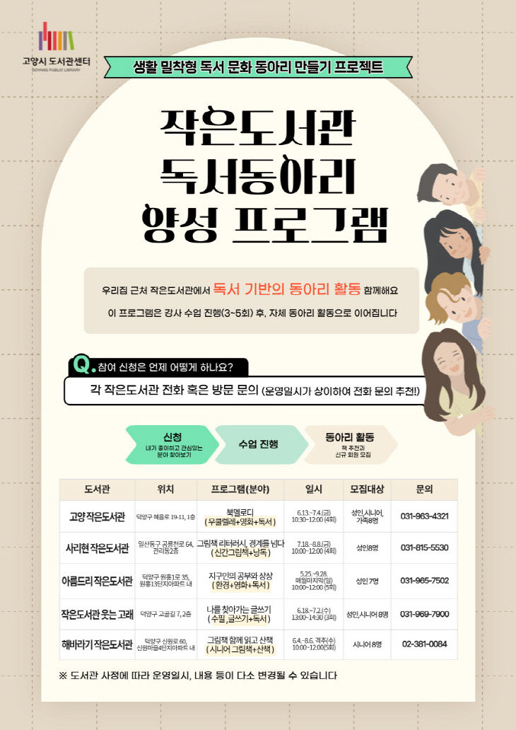 5. 고양시, 작은도서관 독서동아리 양성 프로그램 본격 운영