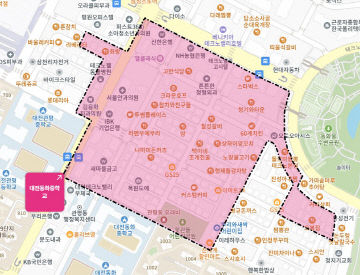 대전동화중학교 인근 상권