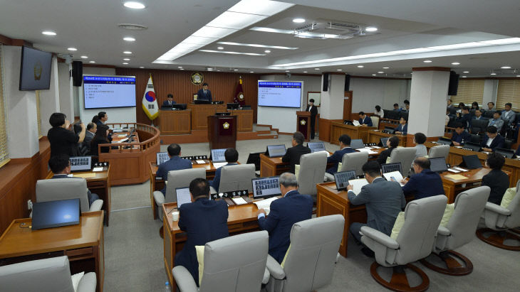 제264회 논산시의회 제1차 정례회 본회의장 전경
