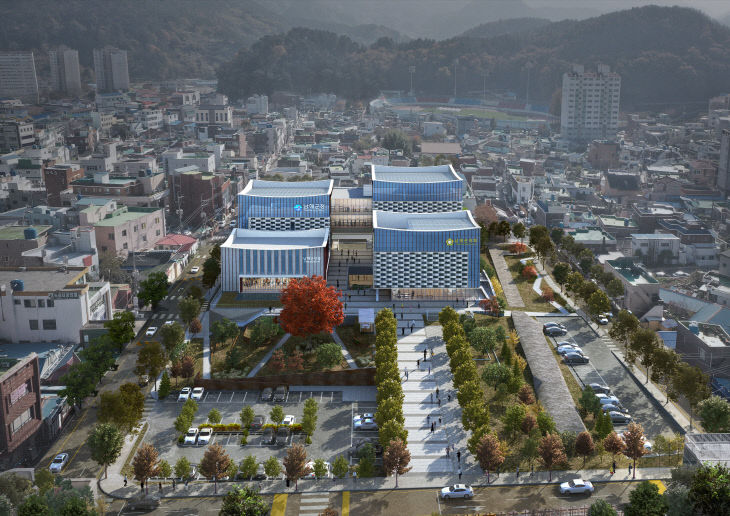 남해군 신청사 시공사 확정  7~8월 착공 정면조감도