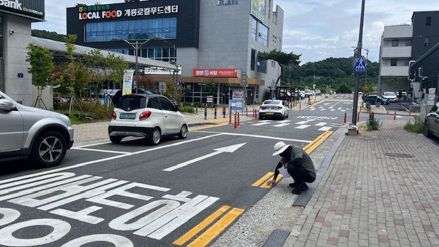 대실 하나로마트 일대 일방통행 구간 전경