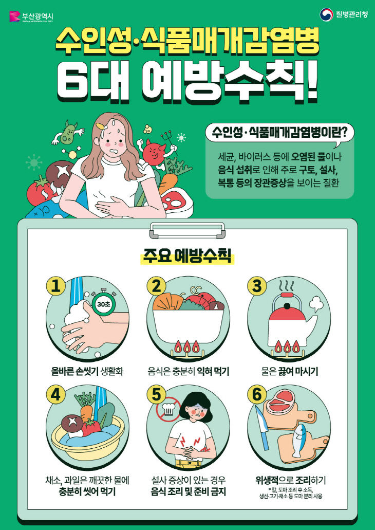 수인성·식품매개감염병 예방수칙 홍보자료