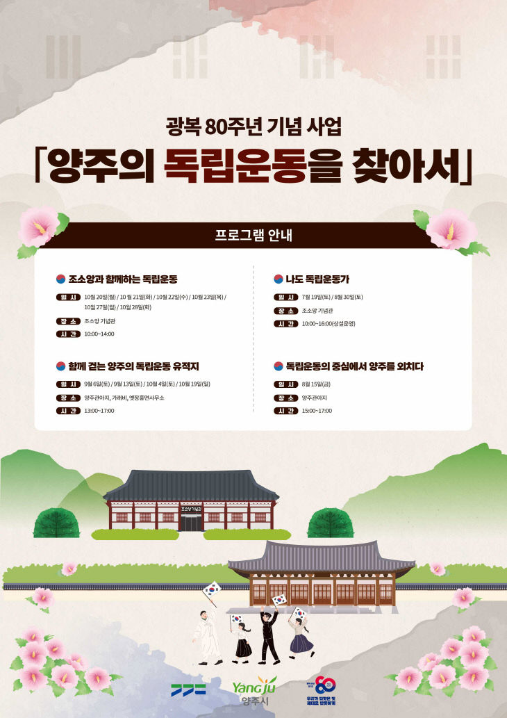 양주시, 광복80주년 기념사업 양주의 독립운동을 찾아서 추진