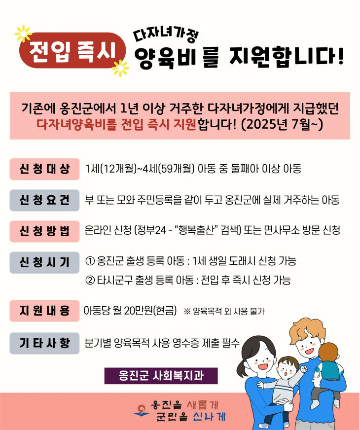 2025전입 즉시 양육비 지급!)