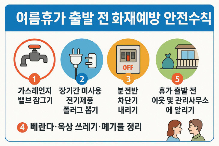 휴가철. 화재예방 언전수칙
