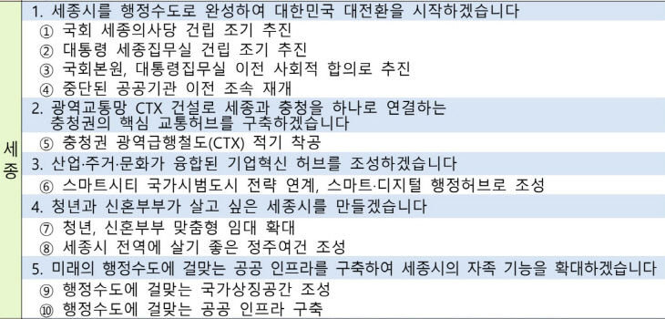 세종 공약