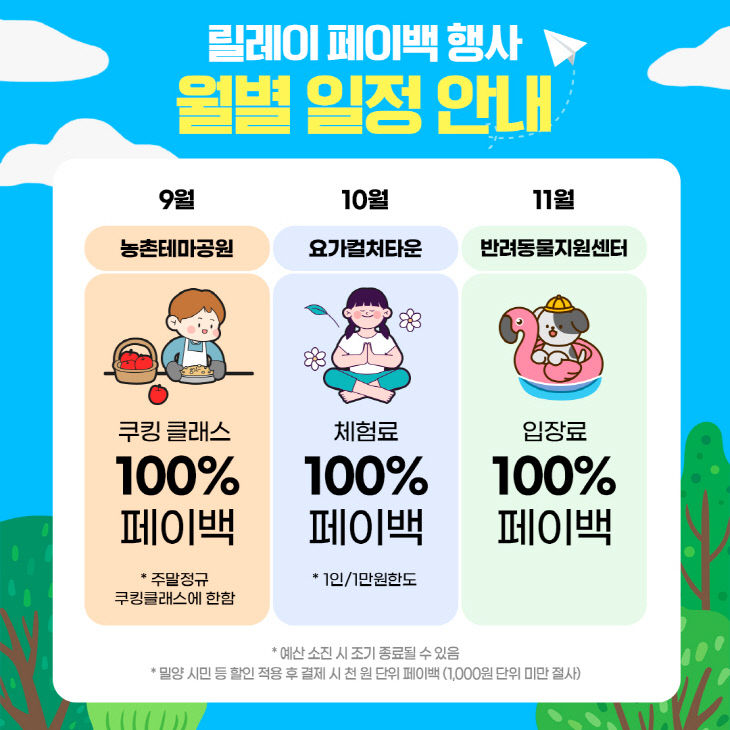 ‘선샤인밀양테마파크 릴레이 페이백 행사’ 전개