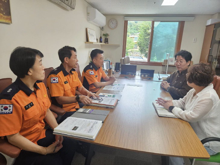 괴산소방서, 추석명절 대비 청천재활원 현장방문