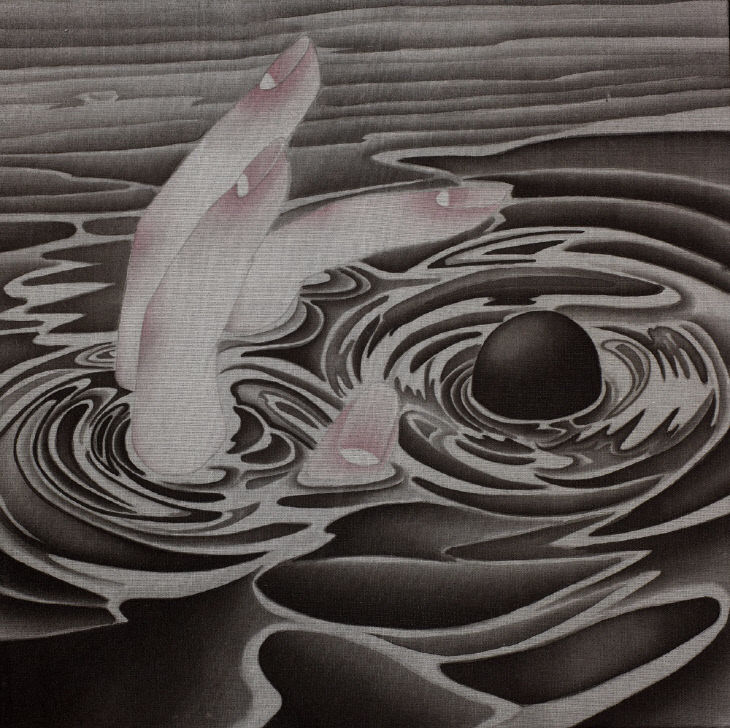 남기승_共鳴(공명)_비단에 먹,채색_30×30㎝_2024