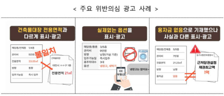주요 위반의심 광고 사례